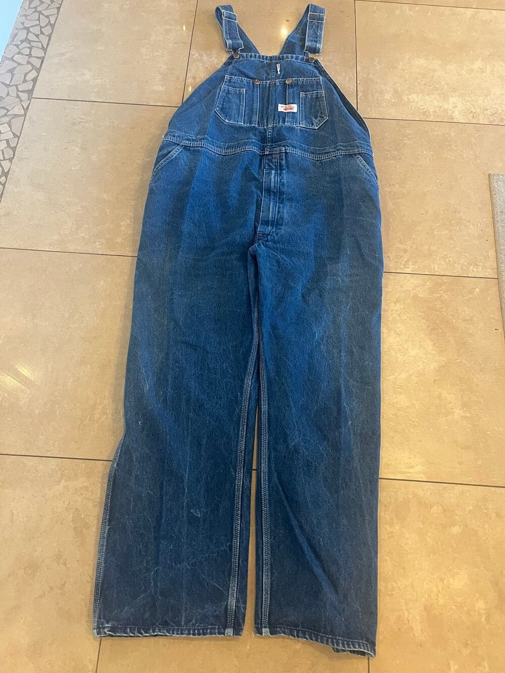 Round House Blue Jean Overalls Men 46x30 USA Western Chore Barn Cowboy Paint